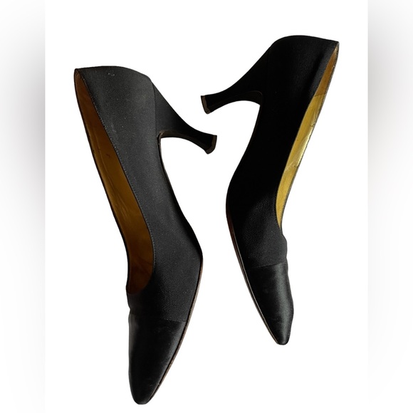 Bruno Magli Suede Satin Toe Heels Vintage - Picture 8 of 12